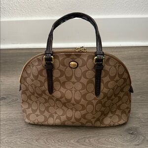 Coach Tan and Brown Signature Satchel